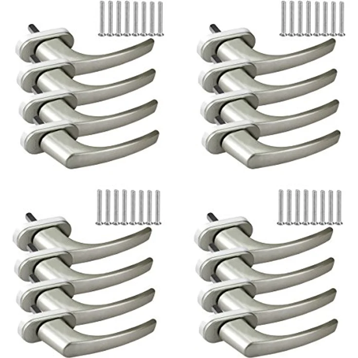 16 x Alu Fenstergriff in Dunkelsilber F9 - Stiftlänge 45mm – Bild 1