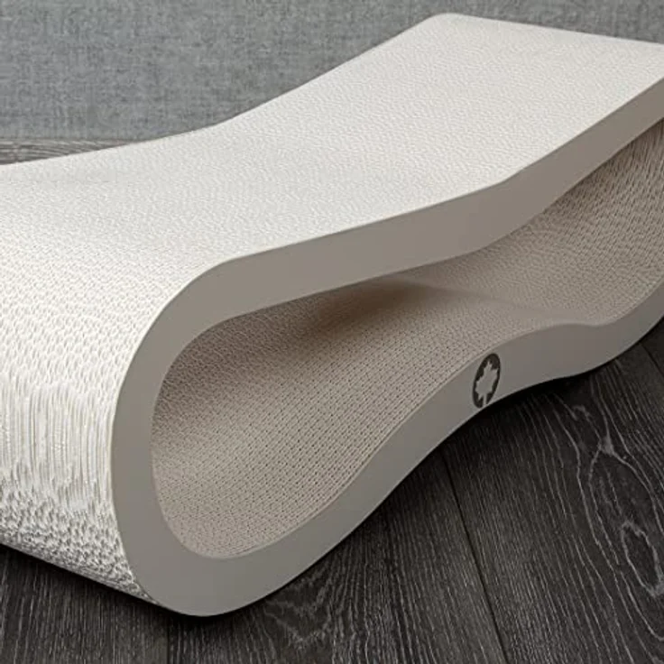 CanadianCat Company | Orbit 2.0 Kratzbrett - White Edition | Kratzpappe Katzen Lounge in weiß | ca. 84 x 24 x 23 cm – Bild 4