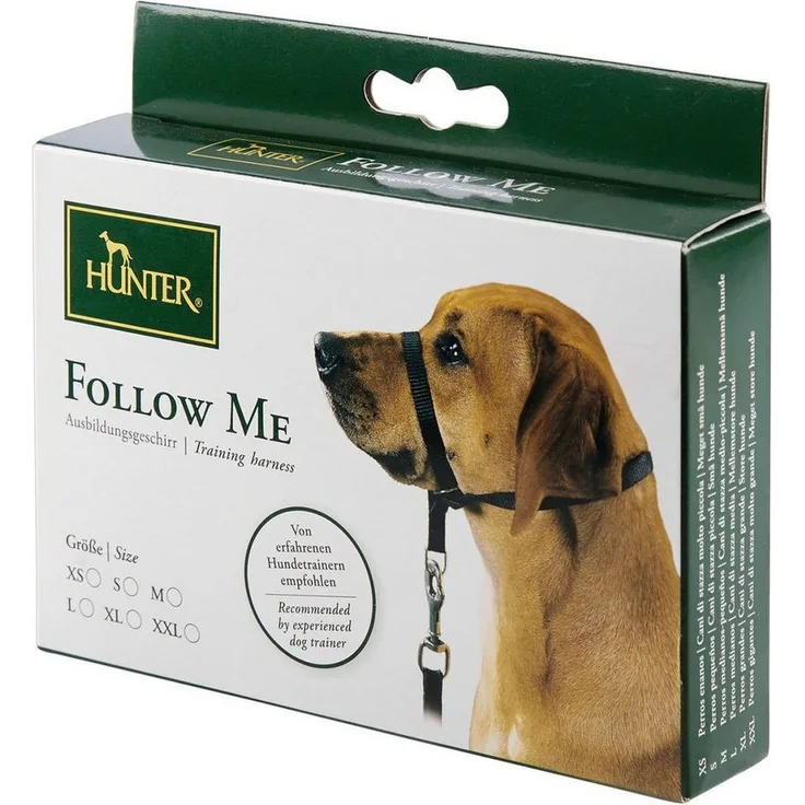 Hunter Tierbedarf Hunde-Erziehungsgeschirr Follow Me, Ausbildungsgeschirr für Hunde in schwarz