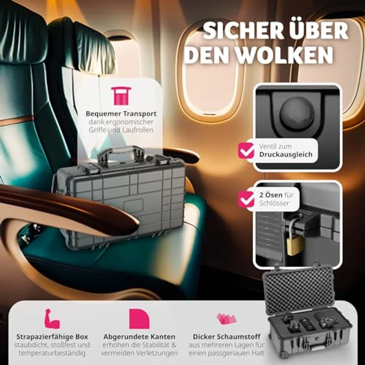 Transportkoffer rollbar mit Teleskopgriff – Bild 4
