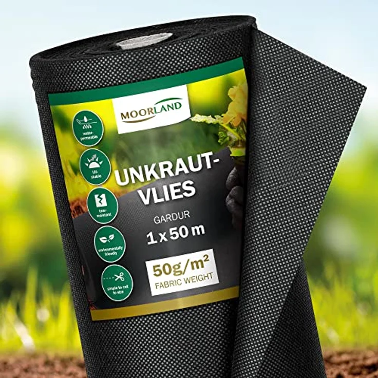 Moorland Unkrautvlies Gardur Schwarz 100cm, 5000 – Bild 2