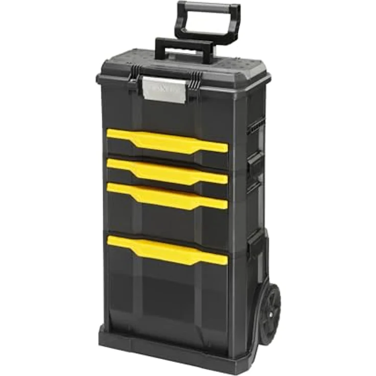 Stanley Rollende Werkstatt aus Metall-Kunststoff 1-79-206 ? Werkzeugwagen leer mit 3 modularen Einheiten ? Vielseitige Werkzeugbox für Kleinteile und große Werkzeuge – Bild 2
