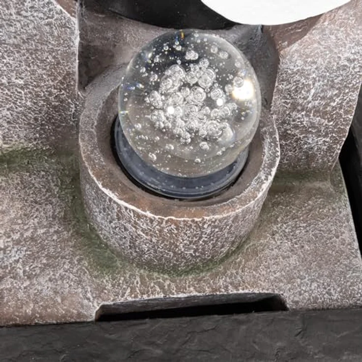 NATIV Zimmerbrunnen Motiv-Tischbrunnen mit Pumpe und Beleuchtung, LED-Beleuchtung - Preisvergleich – Bild 4