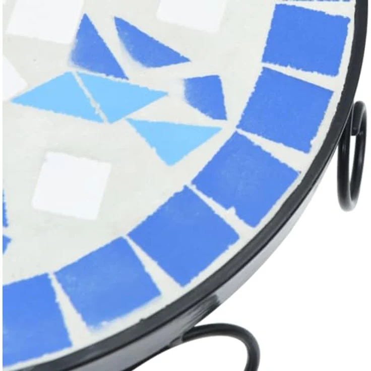 vidaXL Blumenständer, Pflanzenständer 3 Stk. Blau und Weiß Keramik, Mosaik-Design, robustes Eisen gestell, mediterrane Atmosphäre – Bild 10