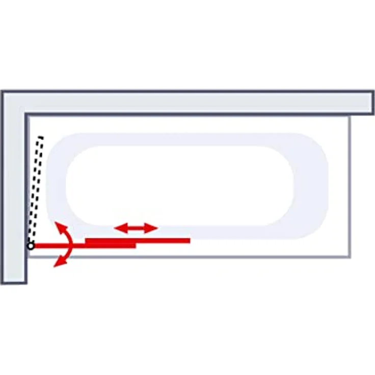 Schulte D1130 01 50 Duschabtrennung mit Handtuchhalter, ausziehbar 70 – 118 cm, 140 cm hoch, 3 mm Sicherheitsglas Klar hell, alu natur, Duschwand für Badewannen – Bild 5