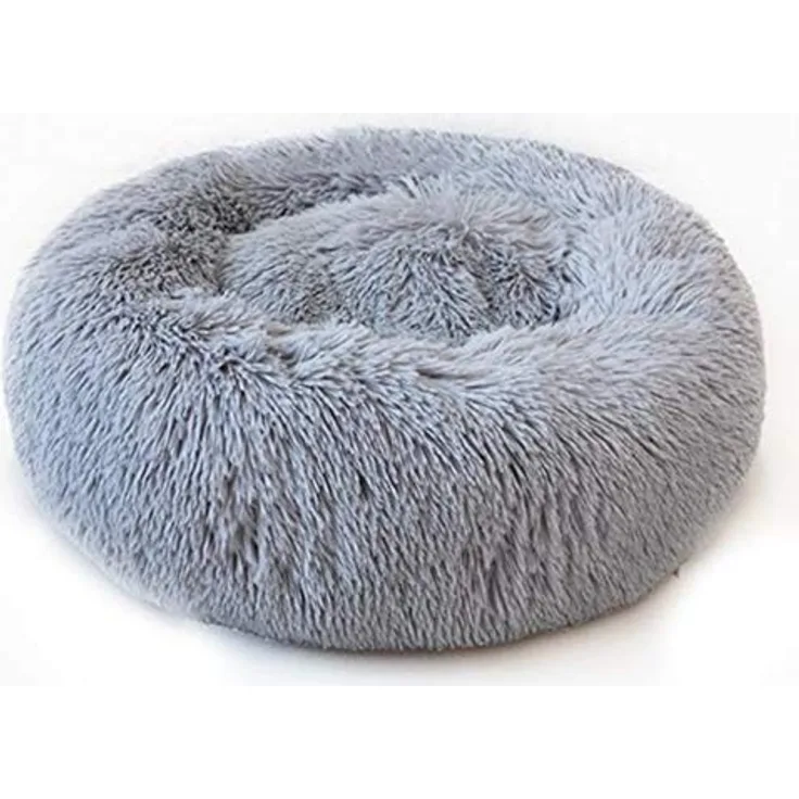 Hundekorb / Katzenbett, Hundekissen, Katzenbett, weiches Kissen, Anti-Stress-Kissen, Traumfänger, rundes Kissen, Durchmesser 60 cm, Grau