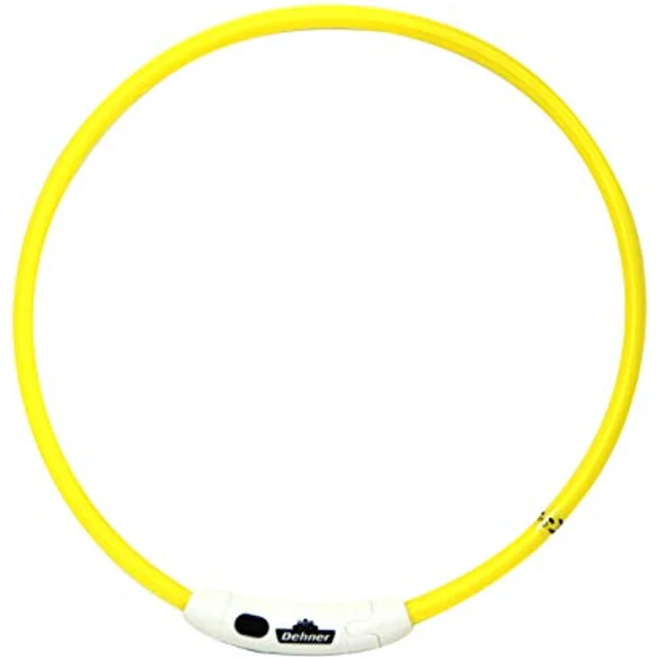 Dehner Lieblinge LED Hunde-Leuchthalsband Flash Ring, verstellbar, Länge 65 cm, Höhe 0,7 cm, Polyester, gelb – Bild 2