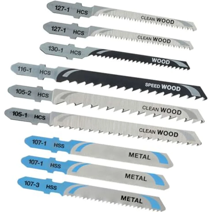 Stanley STA28050-XJ Stichsägeblätter, 10 Stück für Holz und Metall, Hochgeschwindigkeitsstahl & Kohlenstoffstahl, verschiedene Schnittarten – Bild 1