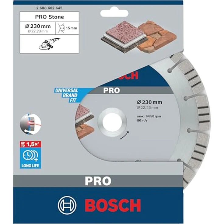 Bosch Professional Diamanttrennscheibe Best for Stone (für Stein, 230 x 22,23 x 2,4 x 15 mm, Zubehör Winkelschleifer) – Bild 2