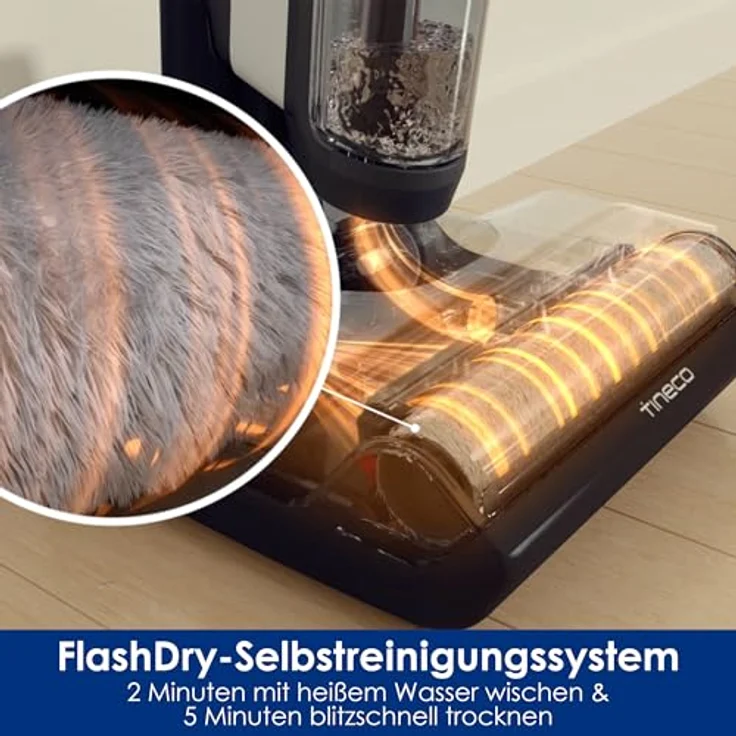 Tineco Floor One Switch S6 Nass Trockensauger 5-in-1 Funktion, 5min Flashdry Selbstreinigung, ZeroTangle Bürste Kantenreinigung Beidseitig, Leicht Saugwischer für Boden, Teppich, Decke, Arbeitsplatten – Bild 4