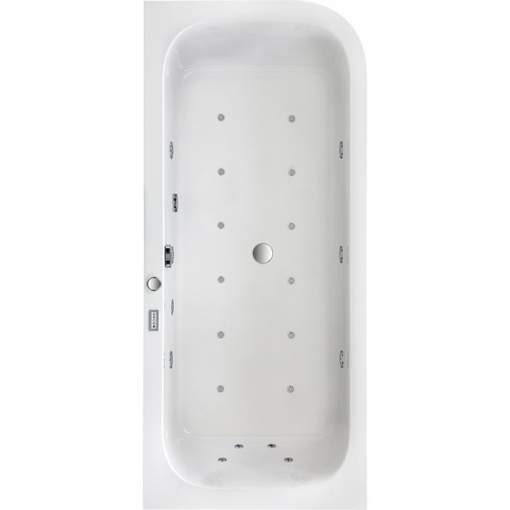 Ottofond Whirlpool-Komplettset 'Spirit' rechts Sanitäracryl weiß 180 x 80 x 60 cm - Hydromassage- und Luftsystem, verchromte Garnitur, 275 l Fassungsvermögen