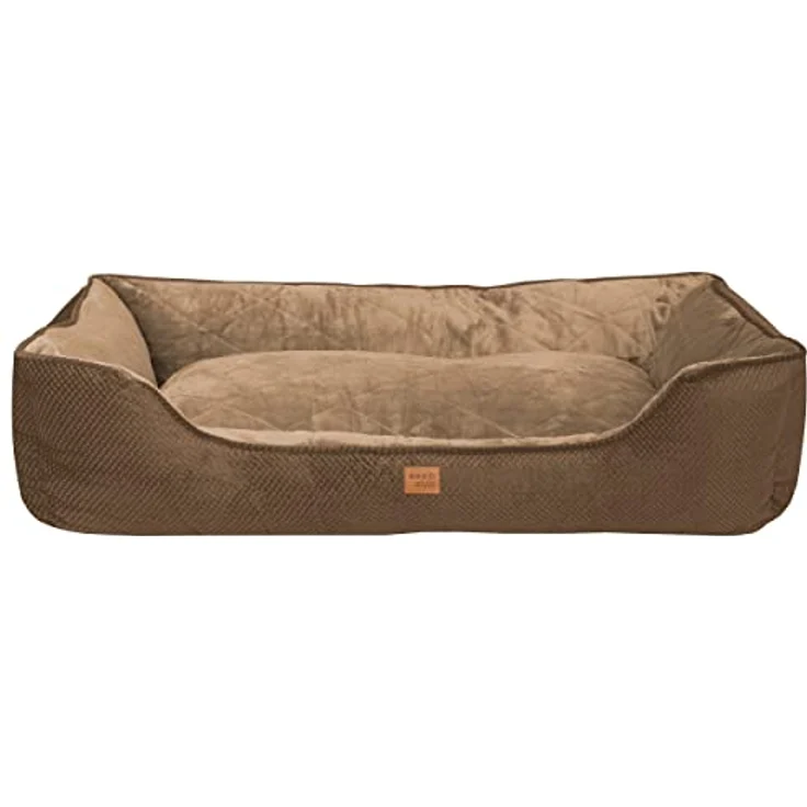 ib style® Happy Milo Hundebett | Körbchen für Hunde & Katzen | mit Reißverschluss | Größe: XL | Braun - Preisvergleich – Bild 4