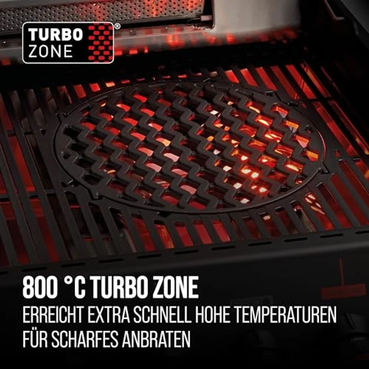 Enders Monroe Pro 3 SIKR Turbo Shadow, Gasgrill mit 3 Edelstahlbrennern, Hochleistungshitzezone, Rückwandbrenner und gusseisernem Rost, Graphit – Bild 3