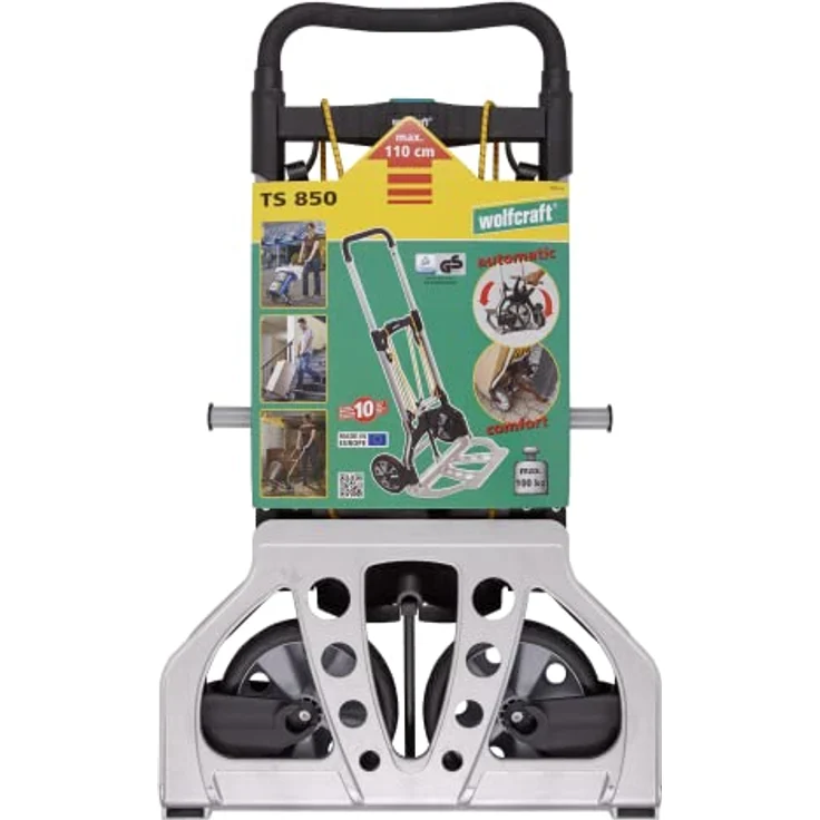 wolfcraft TS 850 Transportsystem 5501000 | Komfortable & klappbare Sackkarre für Lasten bis zu 100 kg | Stabiler Handkarren für Getränkekisten, Blumenkübel, uvm. – Bild 4