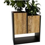 CraftPAK Blumenständer für Innen | Pflanzenständer aus hochwertigem Holzwerkstoff H50 x L44 x B22,6 cm | Elegantes Design in Holmuster