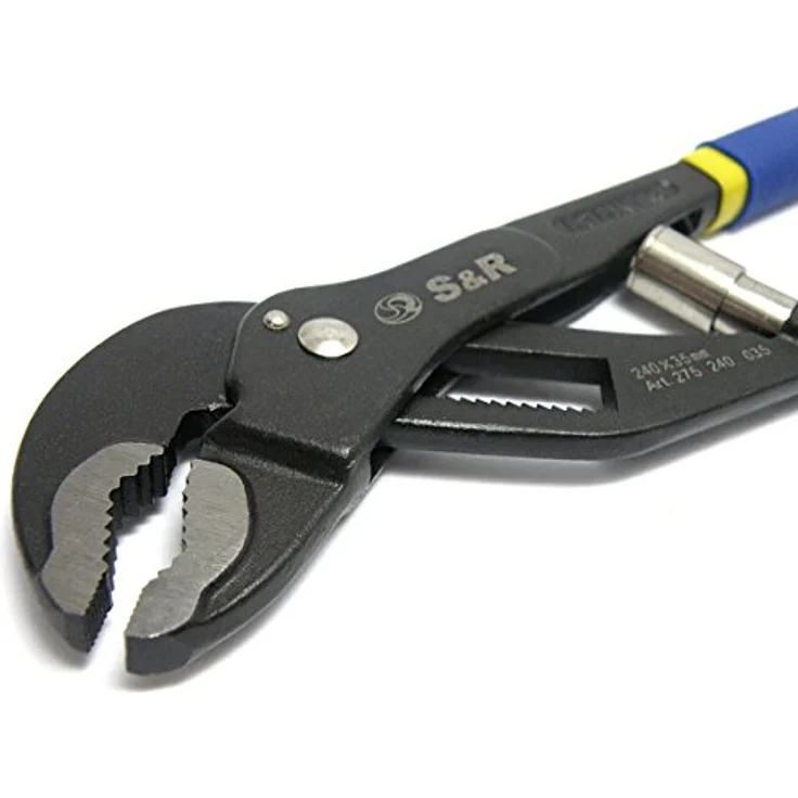 S&R Automatische Wasserpumpenzange mit Schnellspannmechanismus, 240mm, CR-V, rutschfeste Griffe – Bild 4