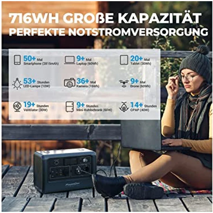 BLUETTI Power Station EB70 716Wh/1000W – Bild 2