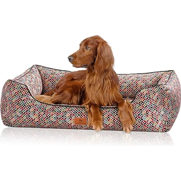 Knuffelwuff Orthopädisches Hundebett Marrakesch XXL 120 x 85cm - abnehmbarer Bezug - waschbar - für große, mittelgroße und kleine Hunde - Grau – Bild 1