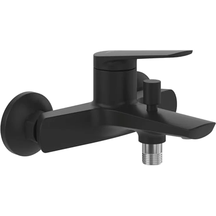 Villeroy & Boch Wannenarmatur Oasis, Badewannenarmaturen-Set mit Handbrause, Handbrauseschlauch & Handbrausehalter, Matt Black, drei Strahlarten, ergonomischer Griff – Bild 2