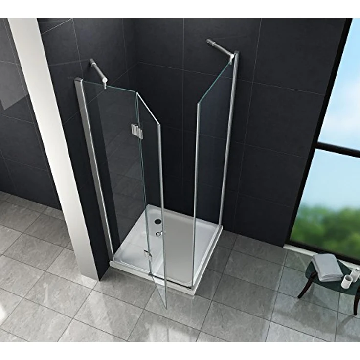 Glasdeals Duschkabine NOVUM 90 x 90 x 170 cm, rahmenlos, aus 8 mm Sicherheitsglas mit leicht zu reinigender Oberflächenbeschichtung – Bild 3