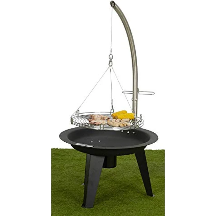 Primaster TrendLine Schwenkgrill Twister XL 54 cm Holzkohlegrill Standgrill Dreibein Grill, emaillierte Feuerschüssel – Bild 2