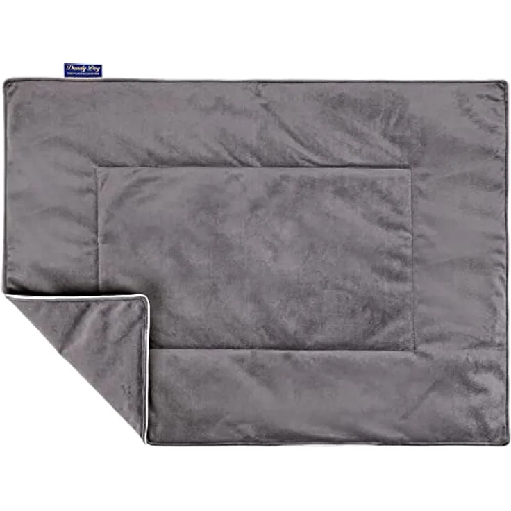 Dandy Dog Hundedecke Magic Velvet Grey - hochwertiger waschbarer Samt kuschelig robuste Qualität Made in Germany - Größe L
