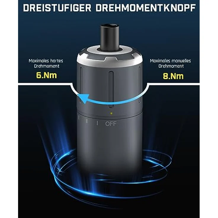 Fanttik S1 Pro 3.7V Magnetische Electric Screwdriver Set, Leistungsstark mit 16 Bits und 3 Drehmomentstufen bis zu 6 Nm, 2000-mAh-Akku, Ideal für Möbel/Computerreparatur – Bild 2