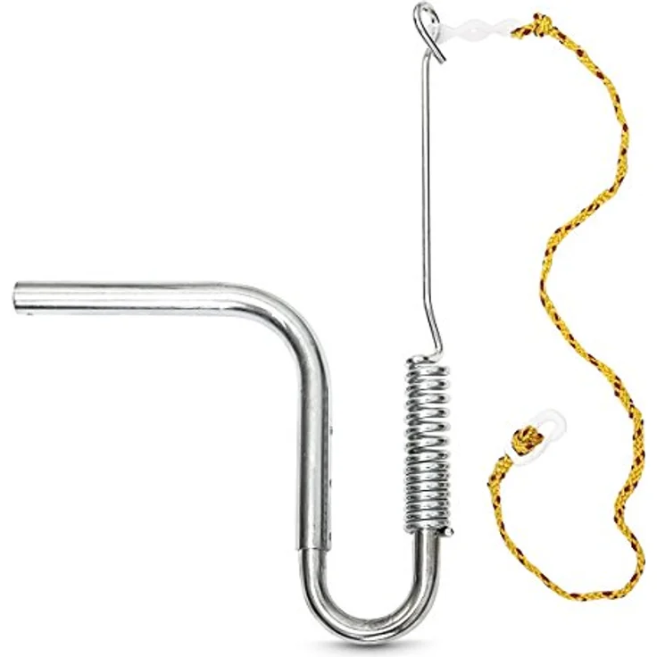 Relaxdays Fahrradleine mit Federpuffer, Abstandhalter, für Hunde, verstellbar, H x B x T: 47 x 21,5 x 5 cm, silber-gelb – Bild 1