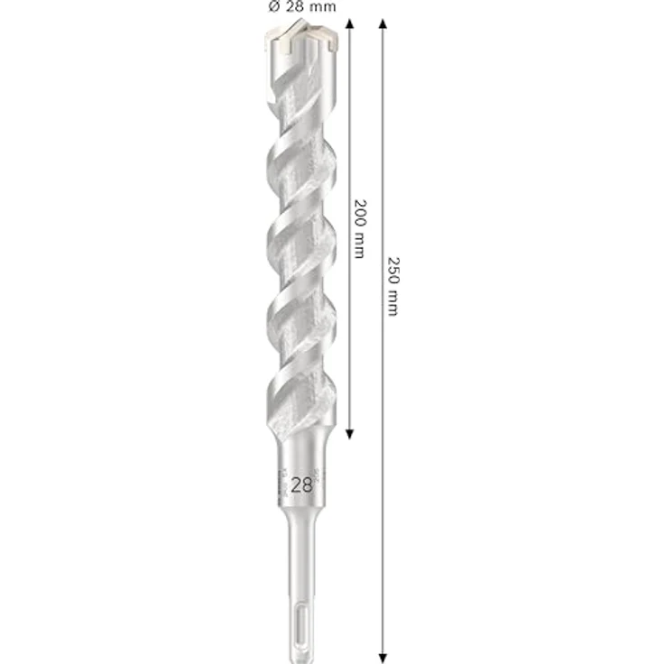 Bosch PRO SDS plus-5X Hammerbohrer, Ø 28 mm für Stahlbeton und Beton, 200 mm Länge, lange Lebensdauer – Bild 3