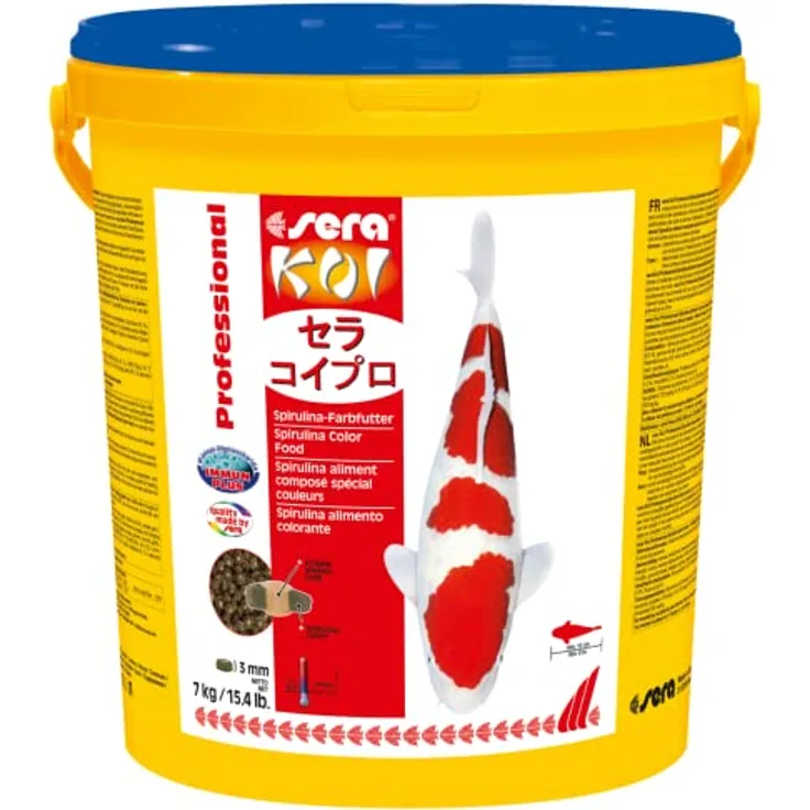sera KOI Professional Spirulina Farbfutter 7 kg (21L) | Koi-Fischfutter für perfekte Farben| Für Temperaturen über 8°C | Unterstützt das Wachstum von Kois | Geringere Wasserbelastung | Weniger Algen
