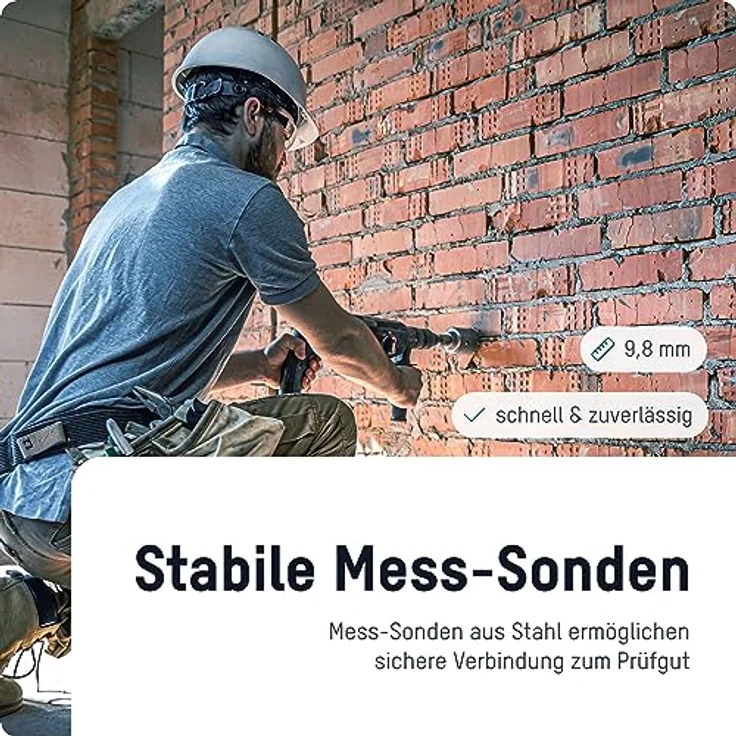 ANSMANN AG Feuchtigkeitsmesser Materialfeuchtemessgerät mit robusten Einstich-Stahlmessstiften – Bild 4