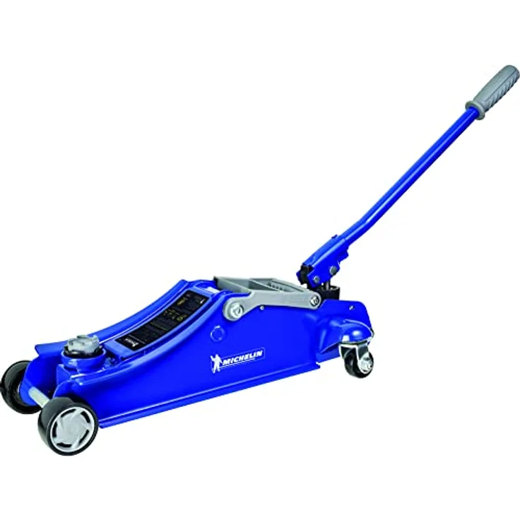 MICHELIN Hydraulischer Rangierwagenheber 2t Kfz Wagenheber mit Tragegriff, max. Hubhöhe 350 mm, Softgrip-Handgriff, 360° Schwenkräder