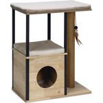 Designed By Lotte Kratzbaum Nala aus Holz braun, mit Katzenhaus und 3 Liegeplätzen