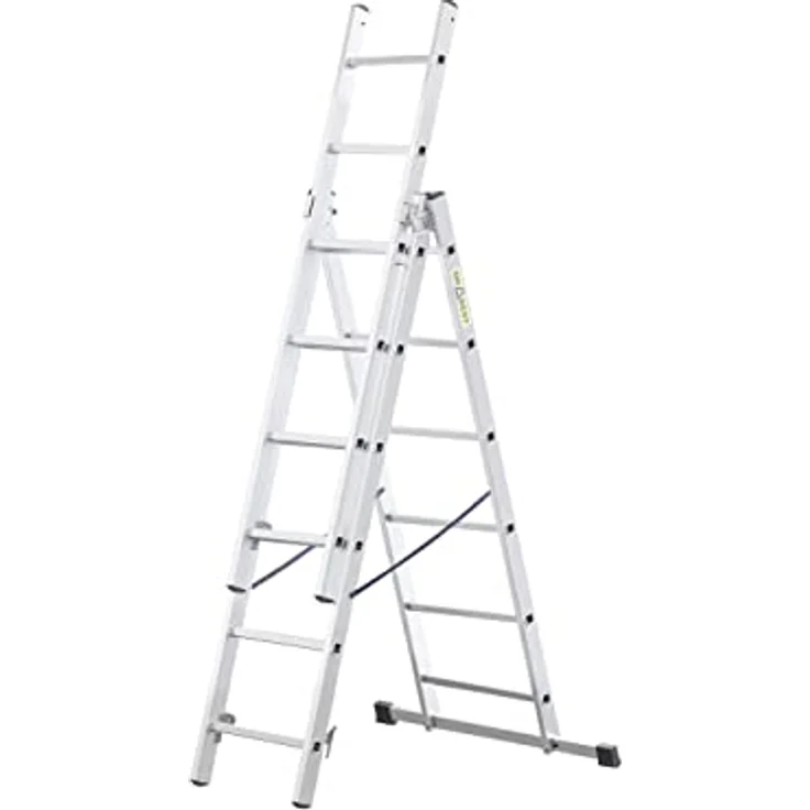 Drabest Aluminium Vielzweckleiter 3x6 Stufen Klappbare Leiter max 150kg – Bild 1