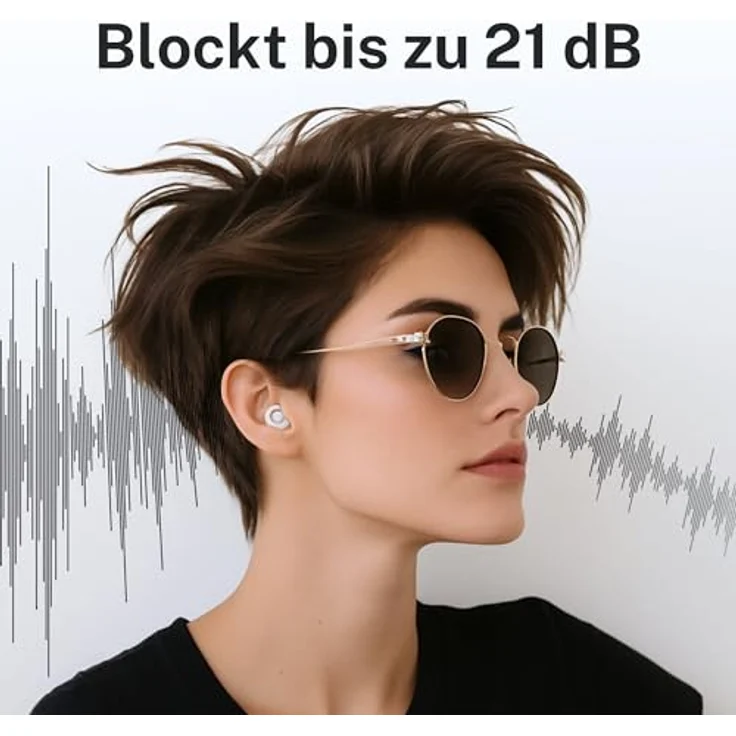 CUXCES Noise Cancelling Ohrstöpsel, Gehörschutz mit 21 dB Lärmdämpfung, 4 Größen, hypoallergenes Silikon, Weiß – Bild 2