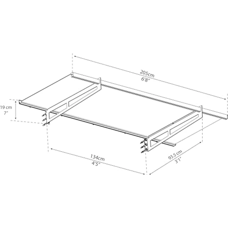 Palram Canopia Vordach für Haustür Bremen 2050 Pultvordach 205 x 94 cm Grau Sonnenschutz inkl. Regenrinne – Bild 2