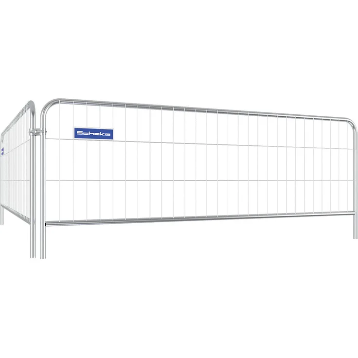 Schake Mobilzaun Event 3,0x1,2m, temporärer Schutzzaun mit gebogenem Ramenrohr aus verzinktem Stahl