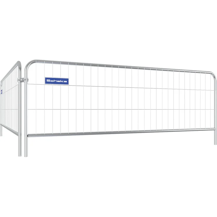 Schake Mobilzaun Event 3,0x1,2m, temporärer Schutzzaun mit gebogenem Ramenrohr aus verzinktem Stahl