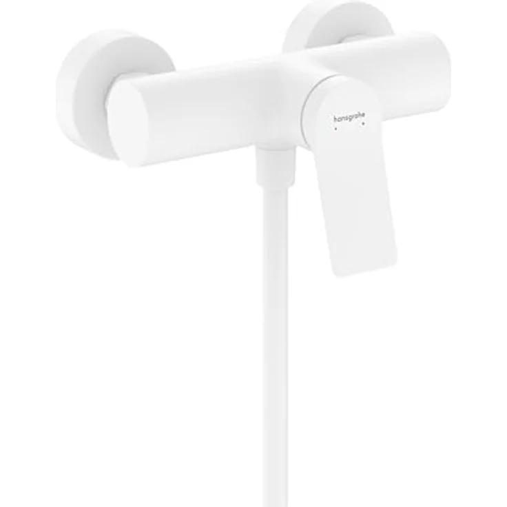 hansgrohe Vivenis Original, Duscharmatur Aufputz für 1 Verbraucher, Mischbatterie Dusche, Einhebelmischer, Mattweiß, mit Keramikmischsystem und Schalldämpfer – Bild 1