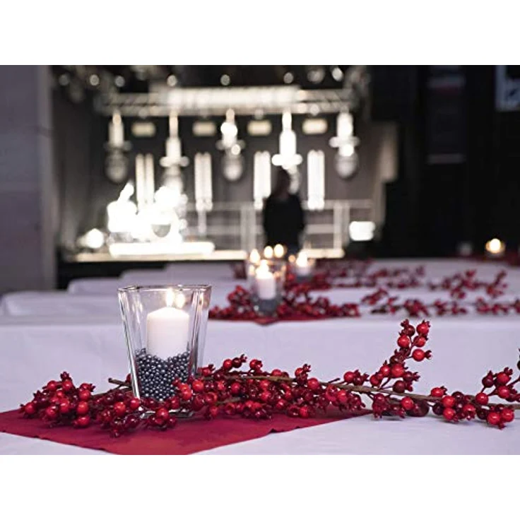 Europalms Beerengirlande, Kunstpflanze mit roten Beeren, 180 cm für Herbst- und Winterdekoration – Bild 3
