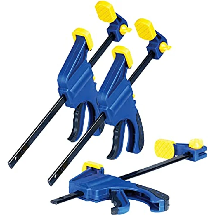 Rapid Mini-Einhandzwingen Set mit 3 Stück, 100 mm Spannweite, für präzises Fixieren von kleinen Werkstücken – Bild 1