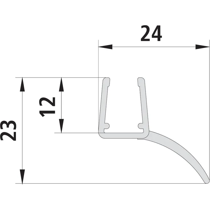 Kermi 6449 Anschlagdichtung, 2000 mm für Badewannen & Duschen, Modell 6004121