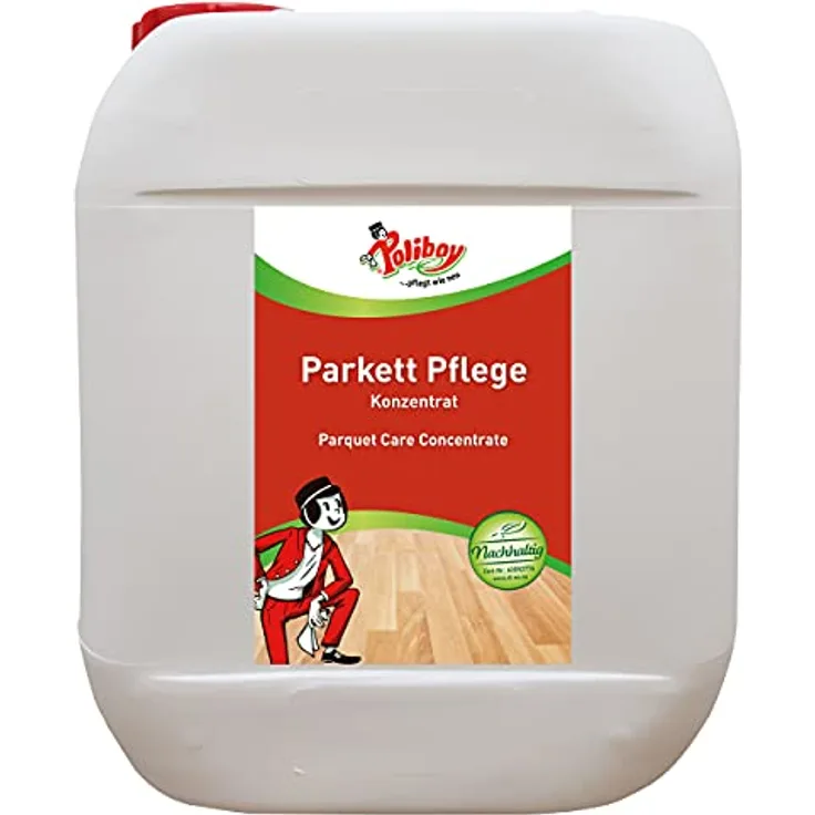 Poliboy - Parkett Pflegekonzentrat - zur Reinigung und Pflege aller lackierten, lasierten und versiegelten Holzflächen - Bodenreinigung - 5 Liter - Made in Germany