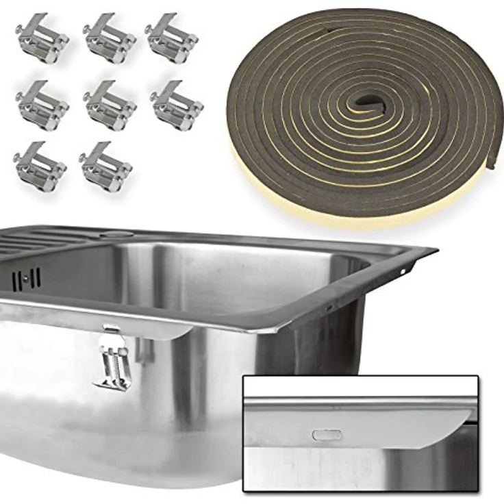 Stabilo Sanitär Küchenspüle, Alfa 2R, 58/18 cm, Edelstahl, rechteckig mit Ablage und Zubehör – Bild 6