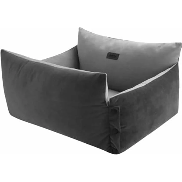 Nobby Komfort Bett 2 in 1 Alin grau 90 x 75 x 26 + 11, kuschelig weiches Material, Vorderseite aufklappbar, Anti-Rutsch-Beschichtung – Bild 2