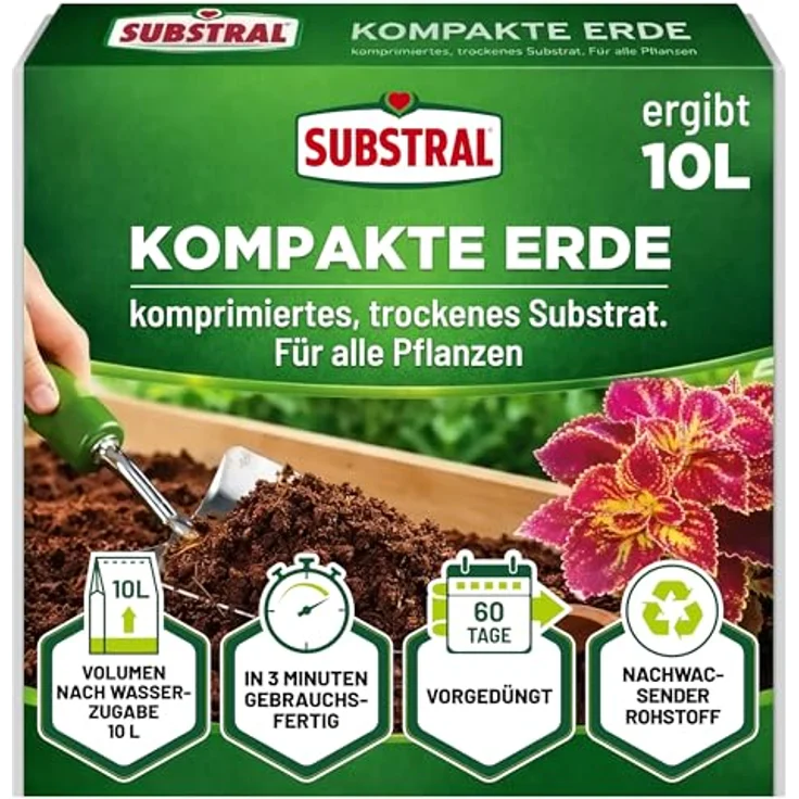SUBSTRAL Kompakte Blumenerde, 10 Liter – Bild 2