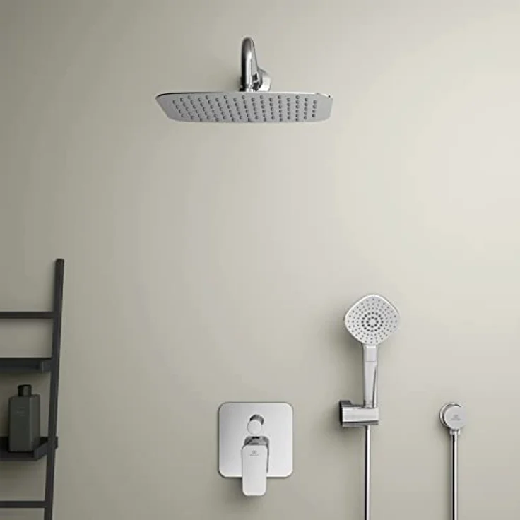 Ideal Standard Idealrain Evo Handbrause, 3-Funktionen Diamond, 115 mm, Chrom, wassersparend mit ergonomischem Druckknopf – Bild 4