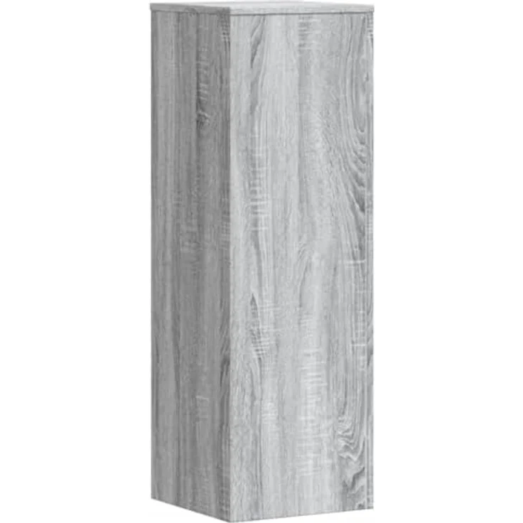 vidaXL Blumenständer Pflanzenständer Grau Sonoma 33x33x100 cm Holzwerkstoff, Stabile Oberplatte und Zeitloses Design – Bild 1