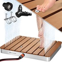 Bild für KESSER Gartendusche Bodendusche Außendusche Saunadusche Campingdusche 70x55 cm Rechteck Fontänenhöhe bis 4 m einstellbar Mit Fußrad