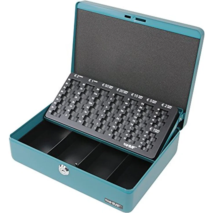 HMF 10015-24 Geldkassette Geldzählkassette 30 x 24 x 9 cm, Petrol – Bild 1